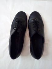 CapezioTeleTone tap shoes Womens 9M Black Lace Up Genuine Leather