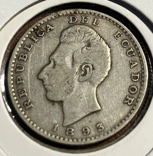 elf Ecuador 2 Decimos 1893 93/89 Lima TF  Silver  E01