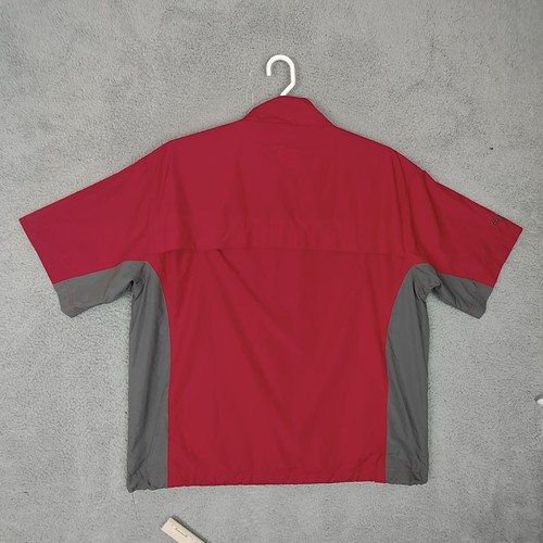 Giacca a vento Ping Golf uomo grande rosso grigio manica corta 1/4 tasche zip - Foto 12 di 18