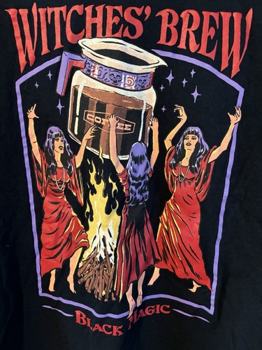 T-shirt uomo Steven Rhodes "Witches Brew Black Magic" con toppa nome taglia L - Foto 5 di 6
