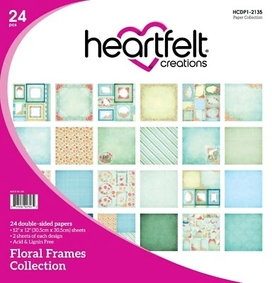 NEW Heartfelt Creations Floral Frames Collection Paper Pad - 12"x12"