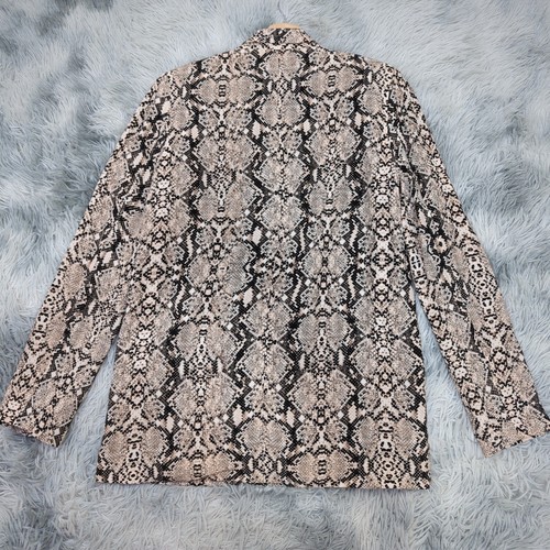 Decjuba Snakeskin Blazer Jacket Womens 12 Lightweight Flowy Double Breasted - Picture 14 of 15
