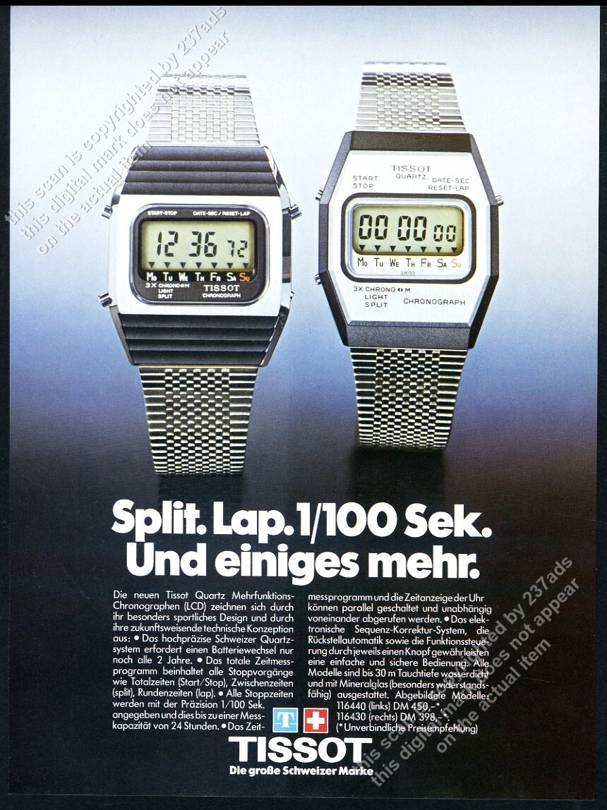 1978 Tissot LCD digital watch 2 models photo unusual German