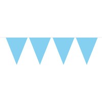 10M Hellblaue Wimpelkette / Geburtstags Jungen Baby Party Deko Blau Pvc Girlande