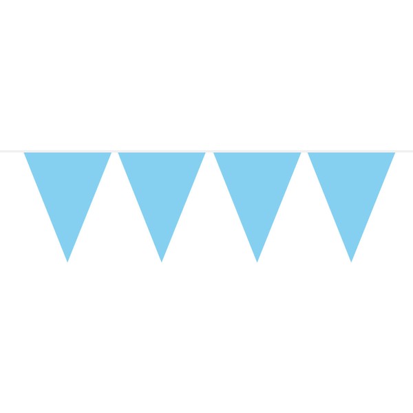 10M Hellblaue Wimpelkette / Geburtstags Jungen Baby Party Deko Blau Pvc Girlande-image
