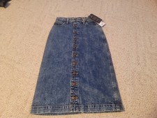 Lee Vintage Modern High Rise Midi Skirt 26 Denim Btn Dwn Leesure Blue NWT 5348