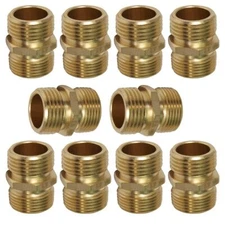 Garden Hose Adapter, 3/4" MH x 3/4" MIP (1/2" SWT) Brass, Lead-Free 10 Pack