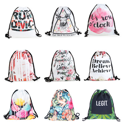 Turnbeutel Jutebeutel mit Aufdruck Print Rucksack Sport Beutel Gym Bag Tasche 2