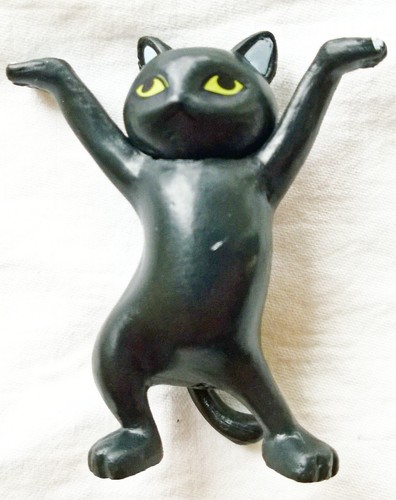 Dancing Cat Wireless Headphone Earbud Pen Stand Toy 5+ Black Burmese 2"x2"x0.75" - Picture 4 of 7
