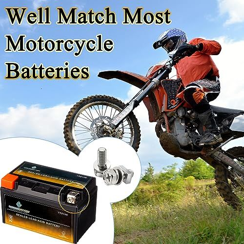 48 Pack Motorcycle Battery Terminal Bolts Screws Square Nuts Kit M6 One