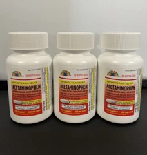 Lot Of 3 Health Star Arthritis Pain Relief Acetaminophen 650 mg 300 Caplets 8h