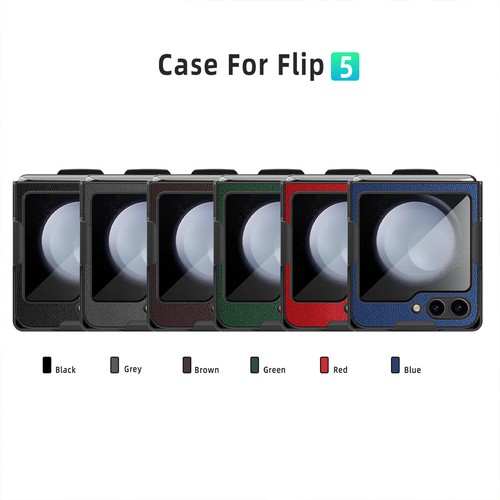 Per Samsung Galaxy Z Flip5, fondina armatura ibrida in pelle custodia clip da cintura - Foto 4 di 21