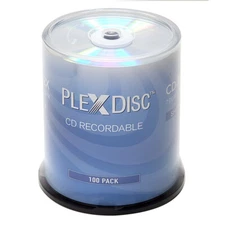 100 PC PlexDisc 52X 700 MB 80 MIN CD-R Silver Top Blank Disc 631-105-BX