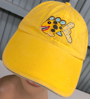 Yellow Cartoon Fish Anvil Adjustable Baseball Cap Hat
