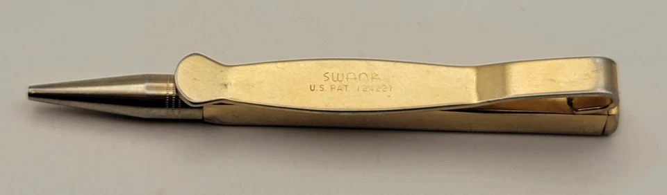VTG unique 3" mechanical pencil tie bar clip by Swank U.S. Pat 124227 works - Image 2 of 2
