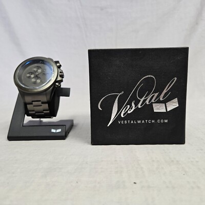 Vestal Men's ZR3 Minimalist Chronograph Watch Gunmetal/Gunmetal ZR3014 WAS $310