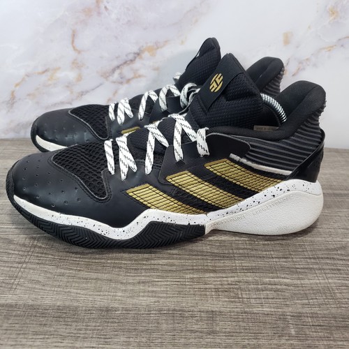 Adidas Mens Harden Stepback Black Gold Mid-Top Basketball Shoes Size 9.5 FX7655 | eBay