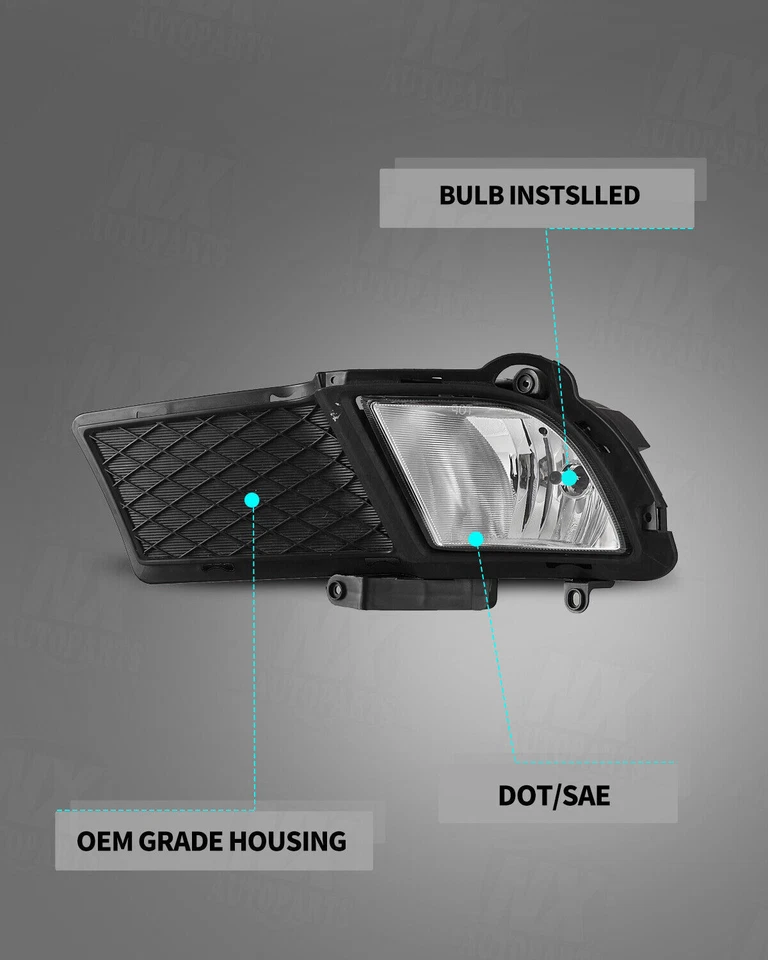 For 2010-2012 Kia Forte Sedan Fog Lights Clear Bumper Replace Lamps Wiring Kit  - Image 4 of 4