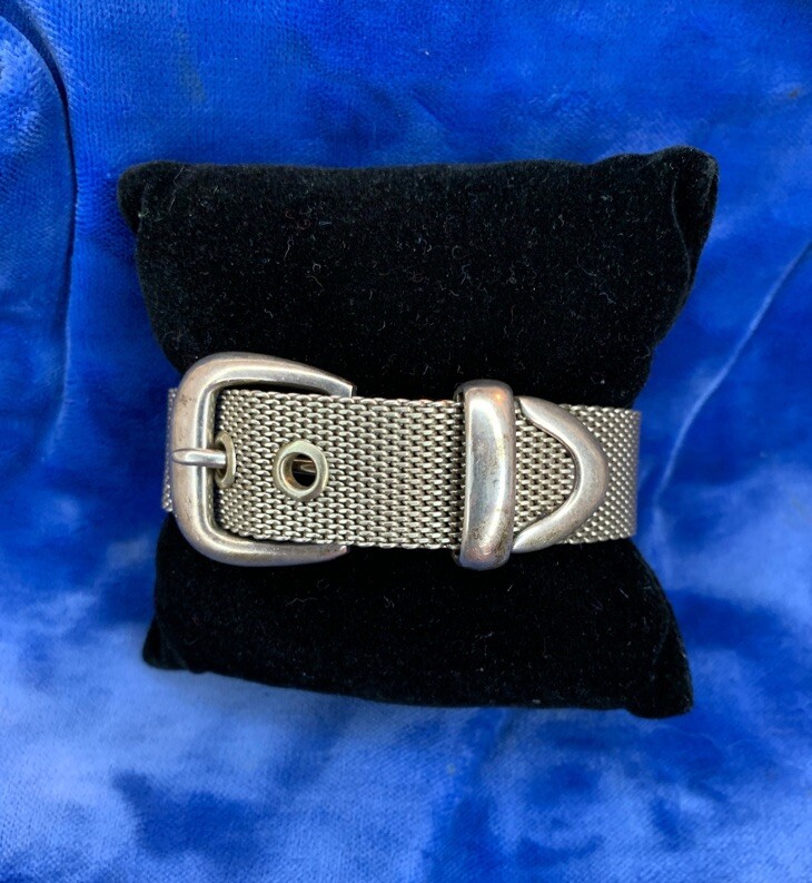 アクセサリー ralph lauren mesh l bracelet Ralph Lauren Vintage Sterling Silver Mesh Belt Bracelet | eBay