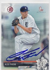 Alex Faedo Detroit Tigers Autographed 2017 Bowman 1st Baseball Card #BD-15