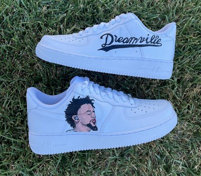 Custom Nike Air Force 1 White, J Cole, Dreamville Custom Shoes, Custom ...