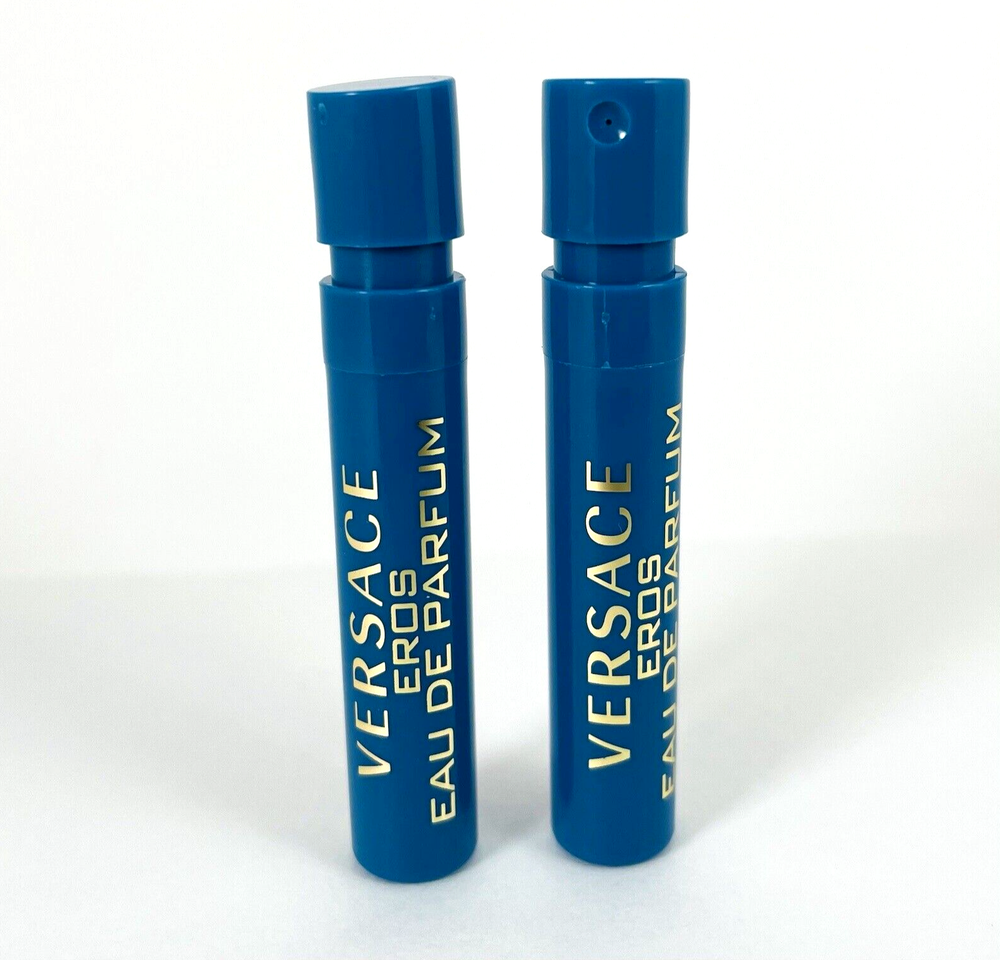 2 Versace EROS EDP Eau De Parfum Sample Size 0.03 oz 1mL Mens Perfume 2X LOT