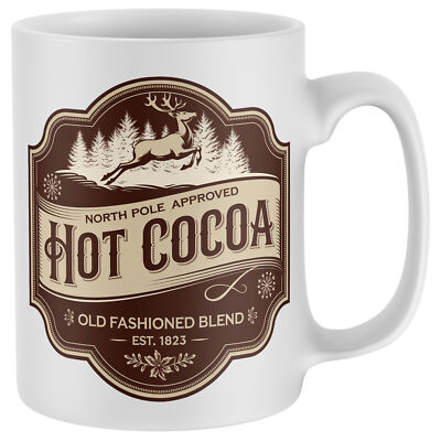 Vintage Heißer Kakao Becher Geschenk Weihnachten Männer und Frauen Weihnachtsbäume Festlich Tee...