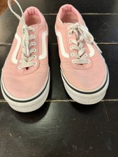 Vans Old Skool Pink Canvas Suede Low Top Sneakers Big Kids 4
