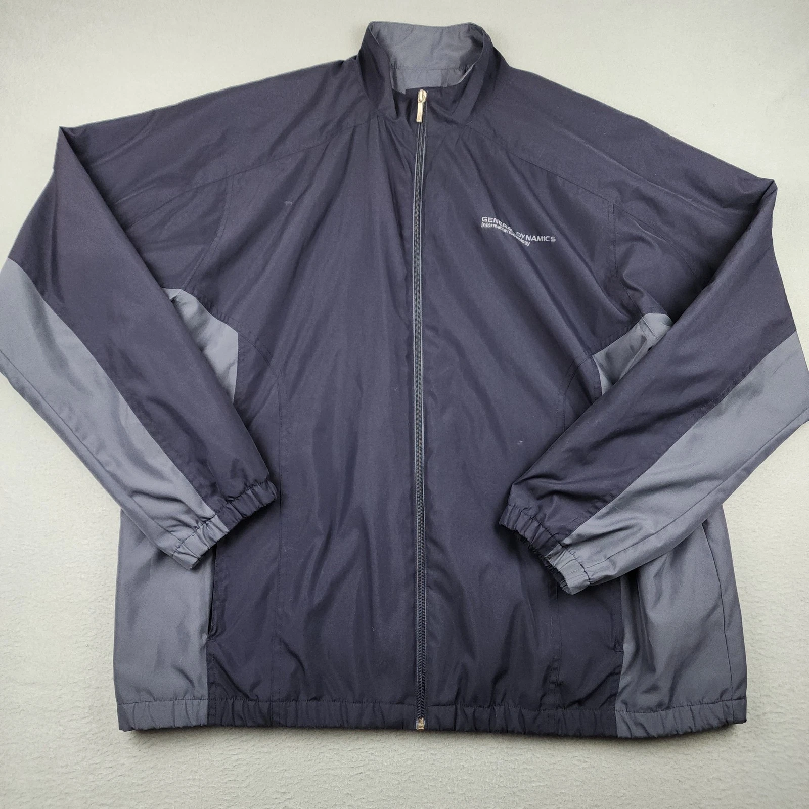 General Dynamics Jacket Mens XL Blue Windbreaker Full Zip Info Tech G1576GD4 image 2
