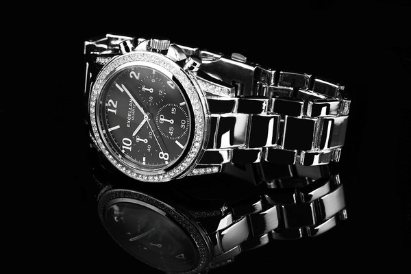 Excellanc Damen Uhr Armbanduhr Metallarmband Silber Analog Metall Schwarz Quarz-image
