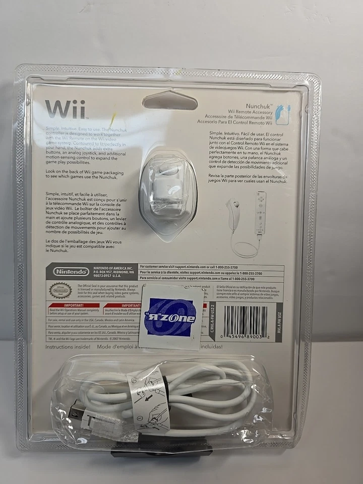 Nintendo Wii  Nunchuck Controller  Original OEM Authentic New Sealed  - Image 3 of 4