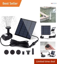 Solar Fountain Pump Kit with 1.8W Panel 4 Nozzles for Bird Bath Pond Garden