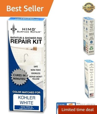 Glossy Finish Bathtub & Shower Pan Repair Kit for Kohler White | Safe & Fast