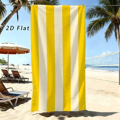 1pc Vertical Striped Print Beach Towel Soft Absorbent Quick Dry Gift for Summer 