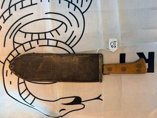 WWII USMC Briddell Hospital Corpsman Bolo Machete Knife w/ Original Leather Shea