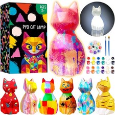 DIY Cat Lamp Painting Kit for Kids - Creative Night Light Craft