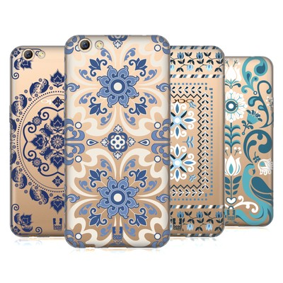 HEAD CASE DESIGNS BLUE FOLK DESIGNS SOFT GEL CASE FOR OPPO PHONES