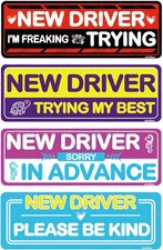 4PCS Car Magnets, Reflective Reusable Bumper Sticker Set, Saf Color: 1set-4pcs