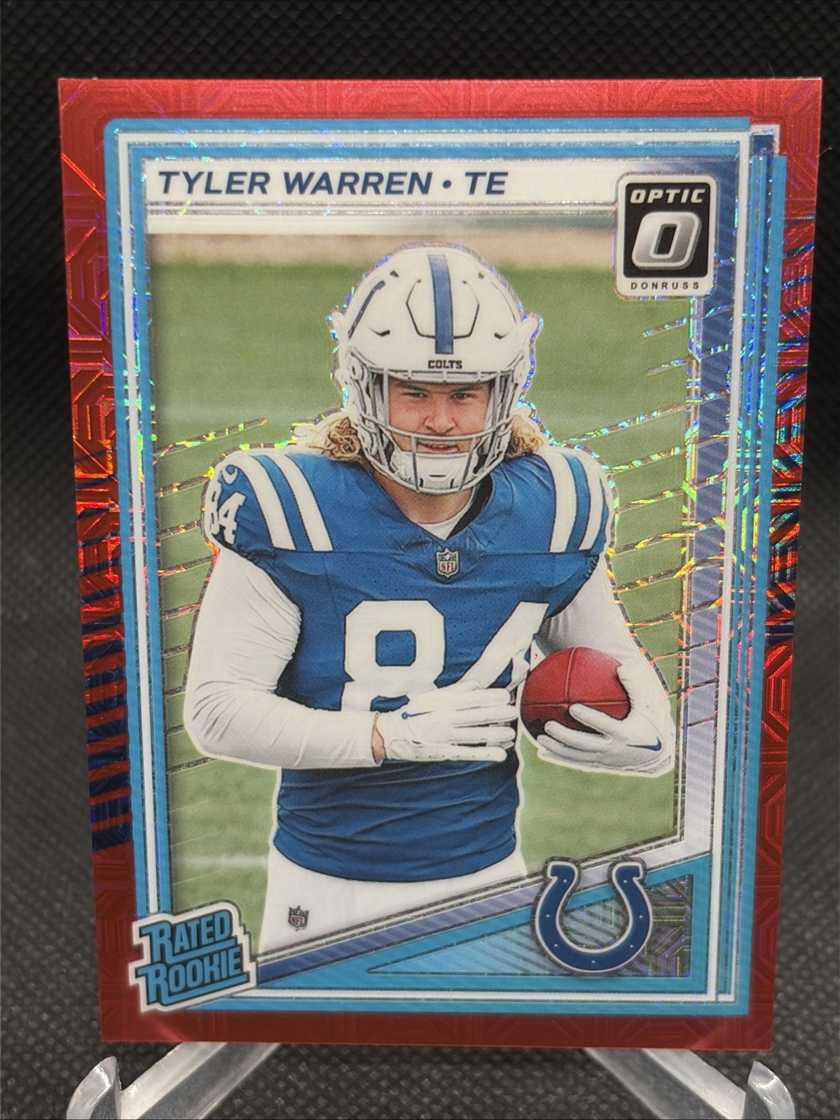 2025 Panini Donruss Optic Tyler Warren RED MOJO PRIZM ROOKIE SP Colts RC!
