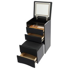 Vanity Desk with Flip Top Lighted Mirror, Vanity Desk with Makeup Stool