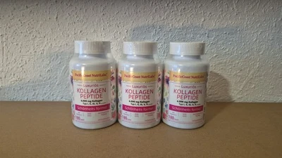 NutriLabs 3x180er Pack reine Kollagen Kapseln Knochen, Gelenke - Haar & Haut