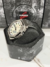Casio GA-2100 G-Shock Watch – Sandblasted Metal Case Mod – White Dial