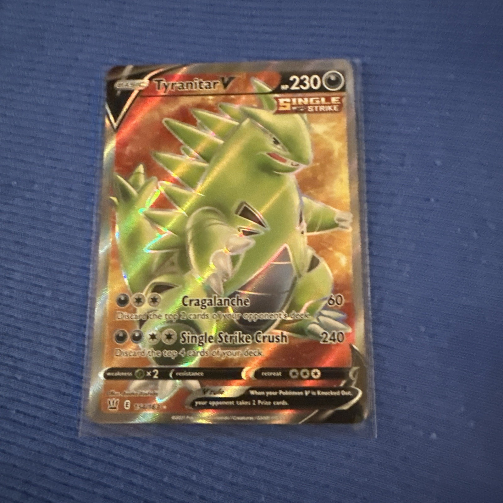 Tyranitar V - 154/163 - Pokemon Battle Styles Sword Shield Full Art Rare Card NM