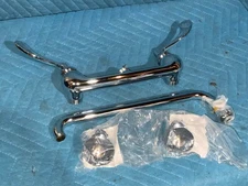 ZURN Low Arc Service Sink Faucet: Wall, Centerset, Brass, Chrome, 2.2 gpm Flow