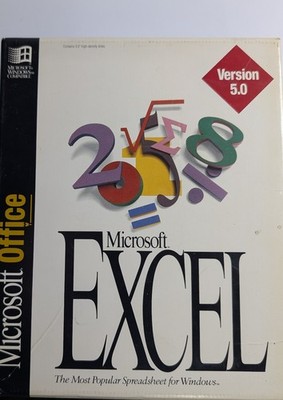 Microsoft Excel  WIN. Version 5.0 : 7 3.5  Floppy Discs 1993- All Books inserts
