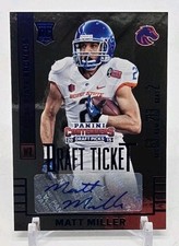 2015 Contenders Draft Picks MATT MILLER Draft Ticket Auto Blue Foil Boise State