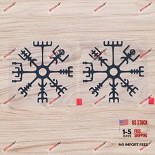 Vegvisir Compass Rune Viking Norse Vinyl Decal Sticker - 2 Pack - Black - 4
