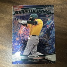Panini 2025 Prizm Fireworks Tommy White #6 Oakland Athletics Rookie Card
