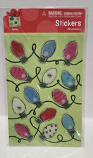 26 VTG Stickers New Sheet NOS Sealed Puffy Glittery STICKETY-DOO-DA Xmas Lights