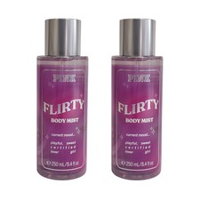 2 NEW VICTORIA'S SECRET PINK FLIRTY FRAGRANCE BODY MIST SPRAY SPLASH, 8.4 oz